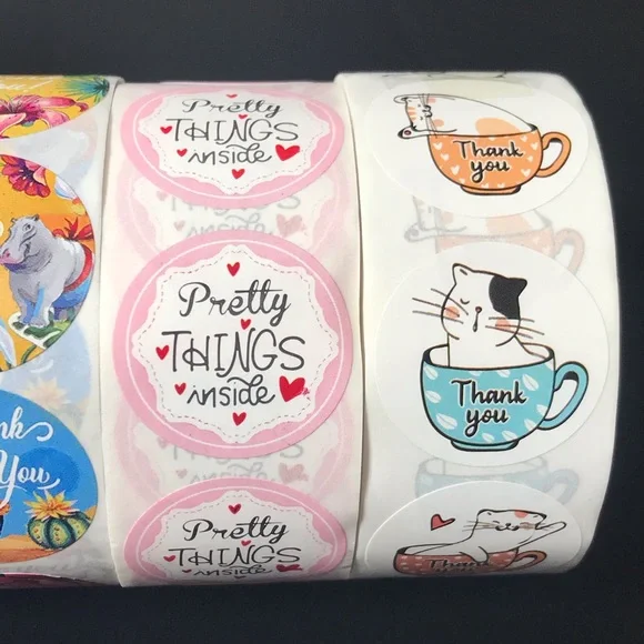 1500 thank you stickers (3) rolls size 1” - Picture 3 of 4